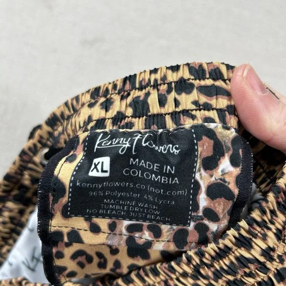 Kenny Flowers Trunks Mens XL Animal‎ Print Mesh Lined Leopard Swim Barstool